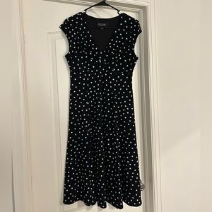 Black Label by Evan-Picone Polka-Dot Black/White Dress - Size 4